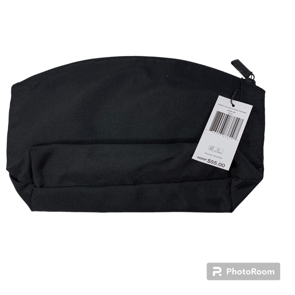 NWT $55 Vera Bradley Grand Travel Plastic-Lined Cosmetics Makeup Bag Solid Black - Picture 4 of 7